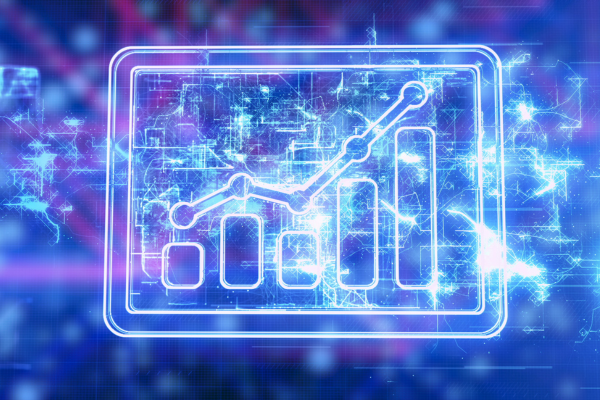 signals clinical connect image, blue background showing graph in white